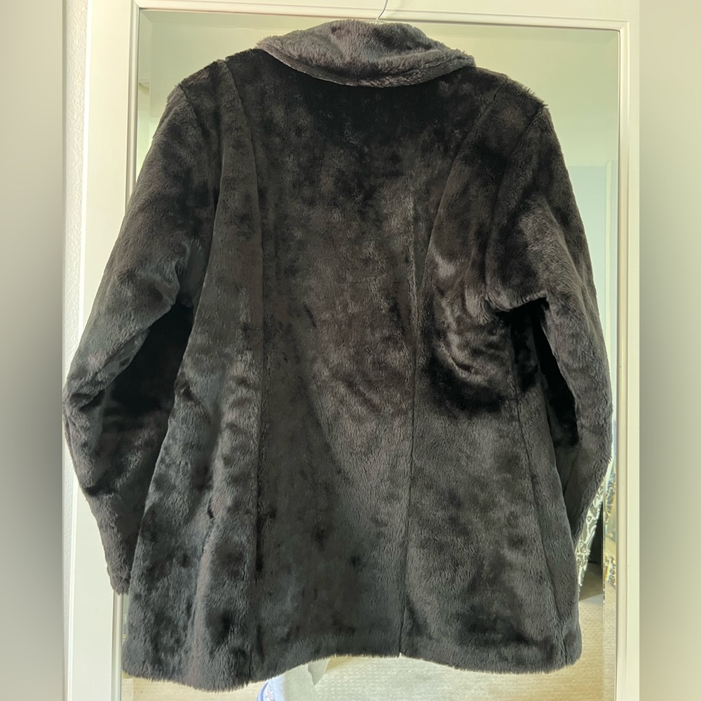 Winter Button Down Solid Black Jacket - image 4